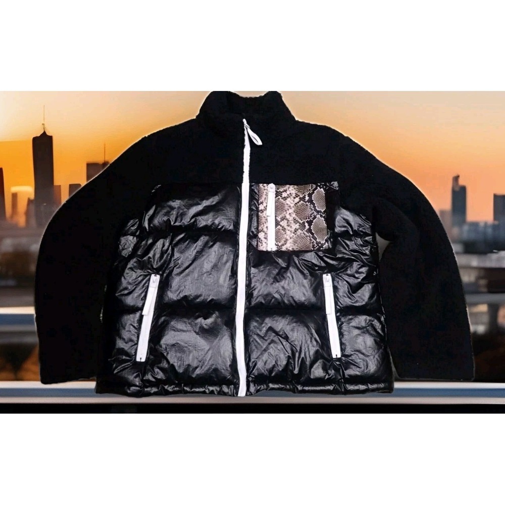 Marc New York Performance Puffer Jacket Womens XL Black Excellent Mixed Media